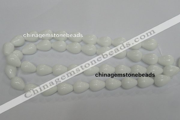 CPB24 15.5 inches 13*18mm teardrop white porcelain beads wholesale