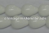 CPB25 15.5 inches 15*20mm teardrop white porcelain beads wholesale