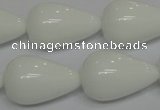 CPB26 15.5 inches 15*25mm teardrop white porcelain beads wholesale