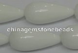 CPB27 15.5 inches 10*30mm teardrop white porcelain beads wholesale