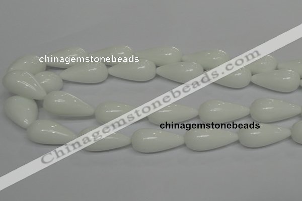 CPB27 15.5 inches 10*30mm teardrop white porcelain beads wholesale