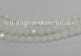 CPB31 15.5 inches 4mm faceted round white porcelain beads wholesale