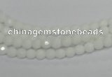 CPB31 15.5 inches 4mm faceted round white porcelain beads wholesale