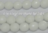 CPB34 15.5 inches 10mm faceted round white porcelain beads wholesale