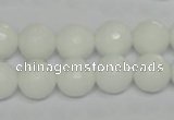 CPB35 15.5 inches 12mm faceted round white porcelain beads wholesale