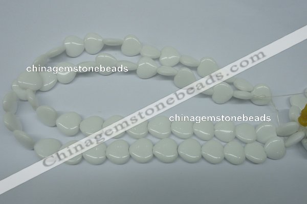 CPB350 15 inches 12*12mm heart white porcelain beads wholesale