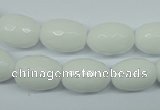 CPB355 15 inches 8*12mm faceted drum white porcelain beads wholesale