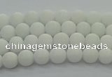 CPB410 15.5 inches 4mm round matte white porcelain beads