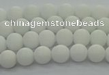 CPB411 15.5 inches 6mm round matte white porcelain beads