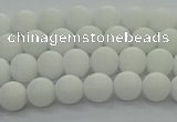 CPB411 15.5 inches 6mm round matte white porcelain beads