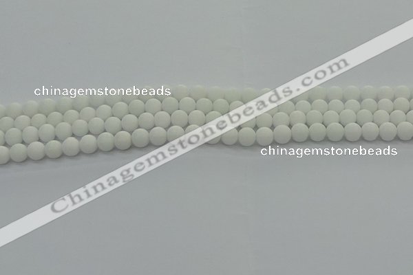 CPB411 15.5 inches 6mm round matte white porcelain beads