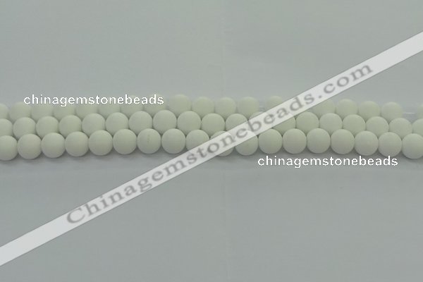 CPB412 15.5 inches 8mm round matte white porcelain beads