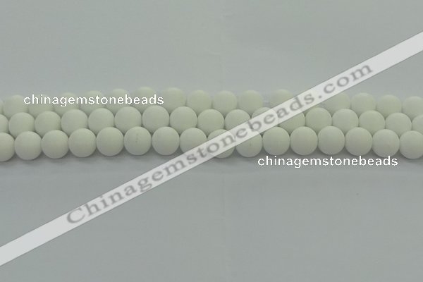 CPB413 15.5 inches 10mm round matte white porcelain beads