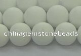 CPB414 15.5 inches 12mm round matte white porcelain beads