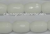 CPB43 15.5 inches 13*18mm faceted drum white porcelain beads