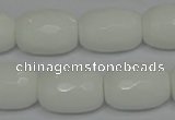 CPB44 15.5 inches 15*20mm faceted drum white porcelain beads