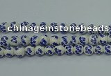 CPB501 15.5 inches 6mm round Painted porcelain beads