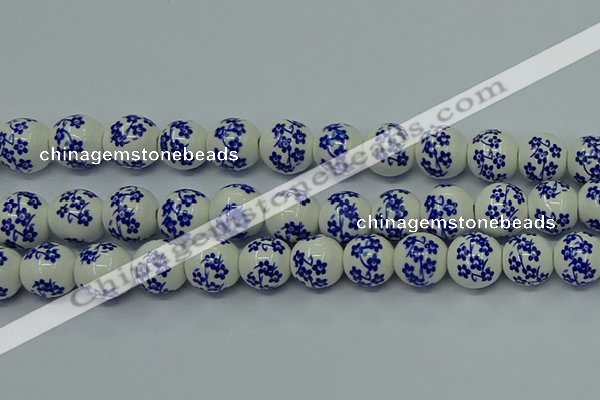 CPB503 15.5 inches 10mm round Painted porcelain beads