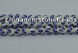 CPB511 15.5 inches 6mm round Painted porcelain beads