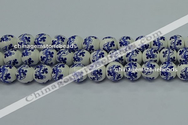 CPB512 15.5 inches 8mm round Painted porcelain beads