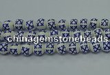 CPB522 15.5 inches 8mm round Painted porcelain beads