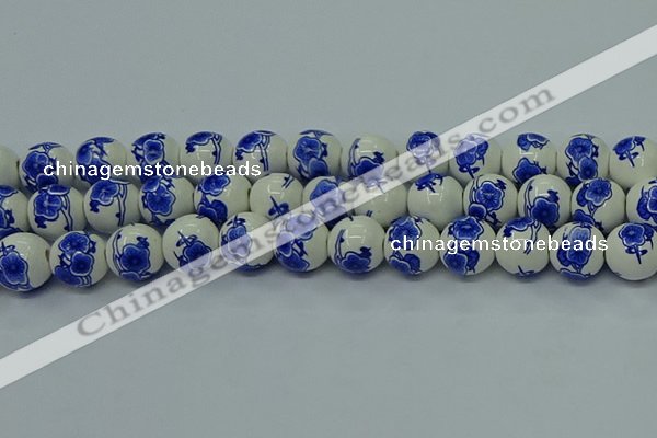 CPB541 15.5 inches 6mm round Painted porcelain beads