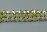 CPB562 15.5 inches 8mm round Painted porcelain beads