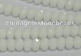 CPB58 15.5 inches 5*8mm faceted rondelle white porcelain beads