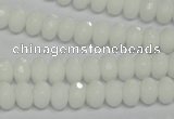 CPB58 15.5 inches 5*8mm faceted rondelle white porcelain beads