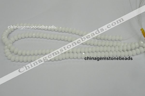 CPB58 15.5 inches 5*8mm faceted rondelle white porcelain beads