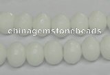 CPB60 15.5 inches 8*12mm faceted rondelle white porcelain beads