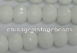 CPB61 15.5 inches 10*14mm faceted rondelle white porcelain beads