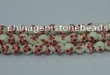 CPB611 15.5 inches 6mm round Painted porcelain beads