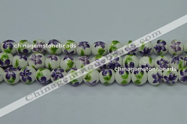 CPB622 15.5 inches 8mm round Painted porcelain beads