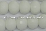 CPB63 15.5 inches 13*18mm faceted rondelle white porcelain beads