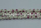 CPB631 15.5 inches 6mm round Painted porcelain beads