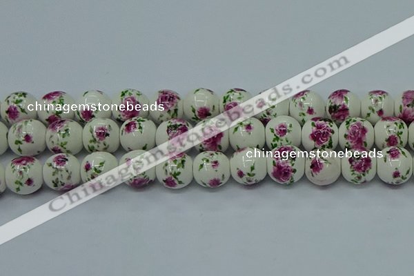 CPB631 15.5 inches 6mm round Painted porcelain beads