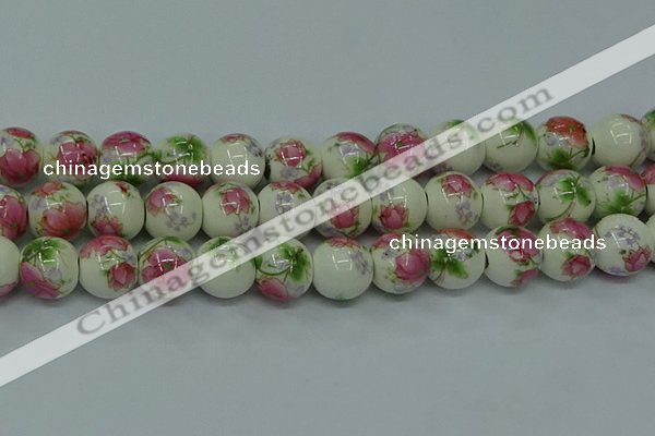 CPB651 15.5 inches 6mm round Painted porcelain beads