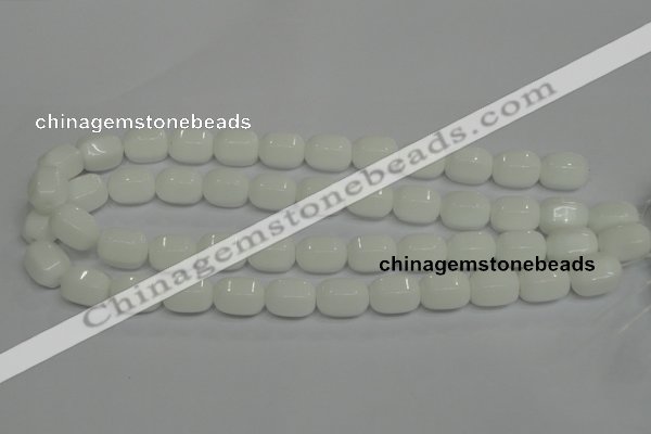 CPB66 15.5 inches 12*16mm drum white porcelain beads wholesale