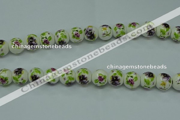 CPB661 15.5 inches 6mm round Painted porcelain beads