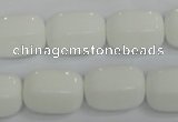 CPB67 15.5 inches 13*18mm drum white porcelain beads wholesale