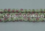 CPB682 15.5 inches 8mm round Painted porcelain beads