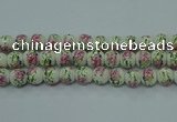 CPB683 15.5 inches 10mm round Painted porcelain beads