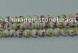 CPB691 15.5 inches 6mm round Painted porcelain beads