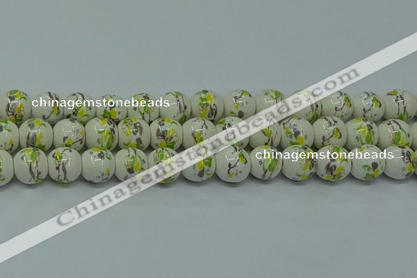 CPB722 15.5 inches 8mm round Painted porcelain beads