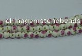 CPB741 15.5 inches 6mm round Painted porcelain beads