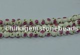 CPB742 15.5 inches 8mm round Painted porcelain beads