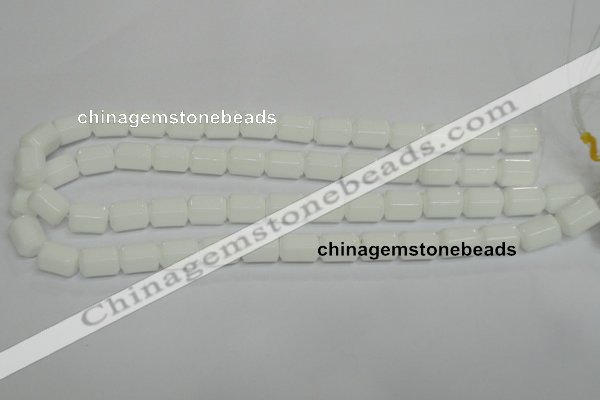 CPB75 15.5 inches 10*14mm column white porcelain beads wholesale