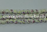 CPB772 15.5 inches 8mm round Painted porcelain beads