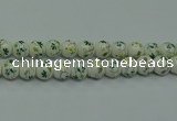 CPB782 15.5 inches 8mm round Painted porcelain beads